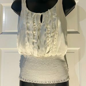 WHBM - XS silk with lace detail fitted waist LIKE NEW
